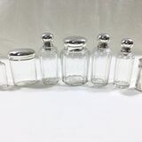 Set of crystal and silver vials