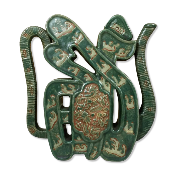 Vase à alcool, porcelaine, style kangxi, famille verte, vers 1900
