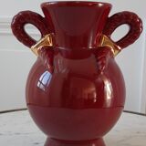 Vase St Clément burgundy and golden 50s