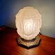 Art Deco night light in nickel-plated bronze and frosted glass, 1920.