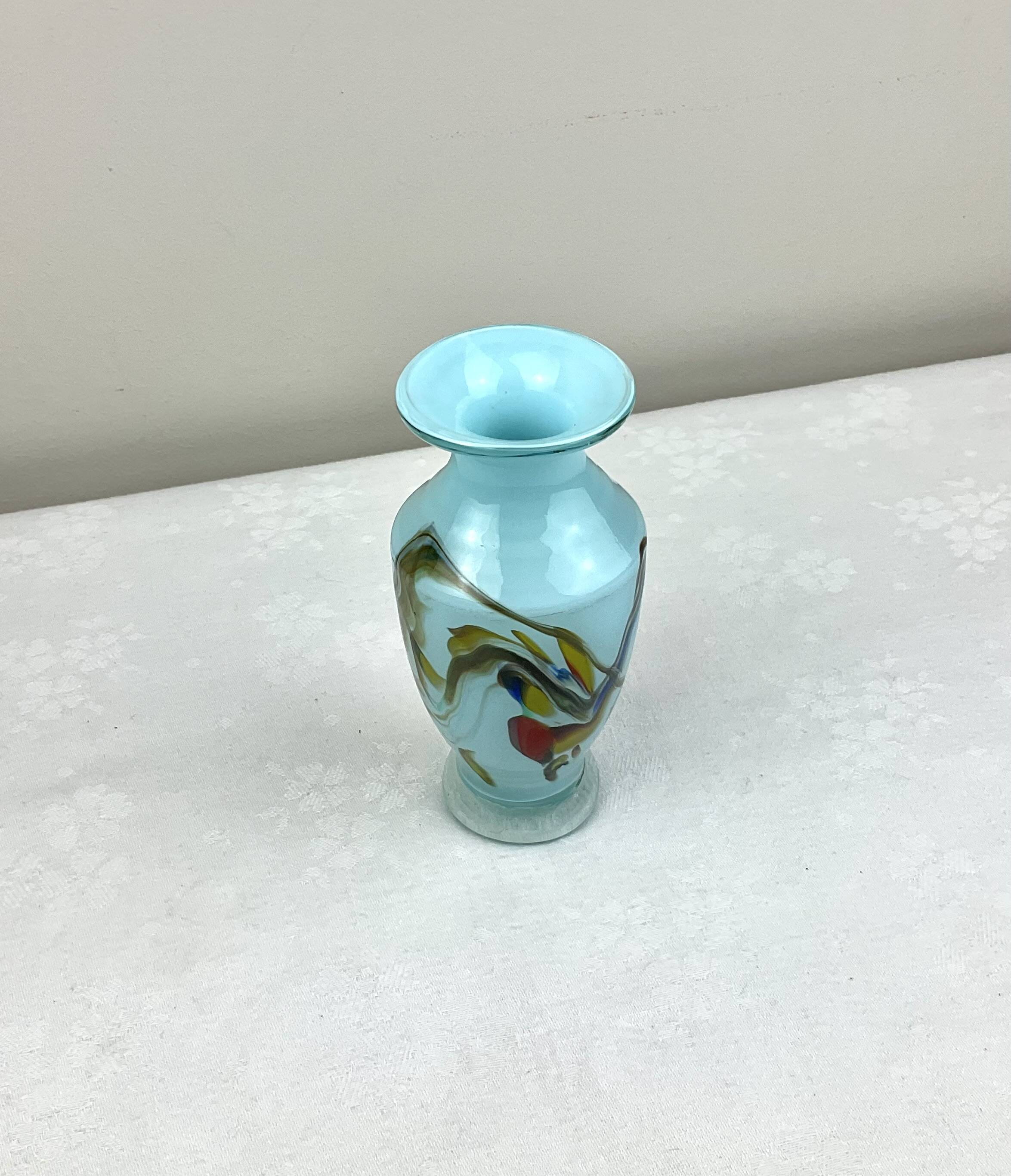 Small colored glass vase