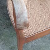 Old straw armchair