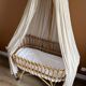 Antique rattan cradle