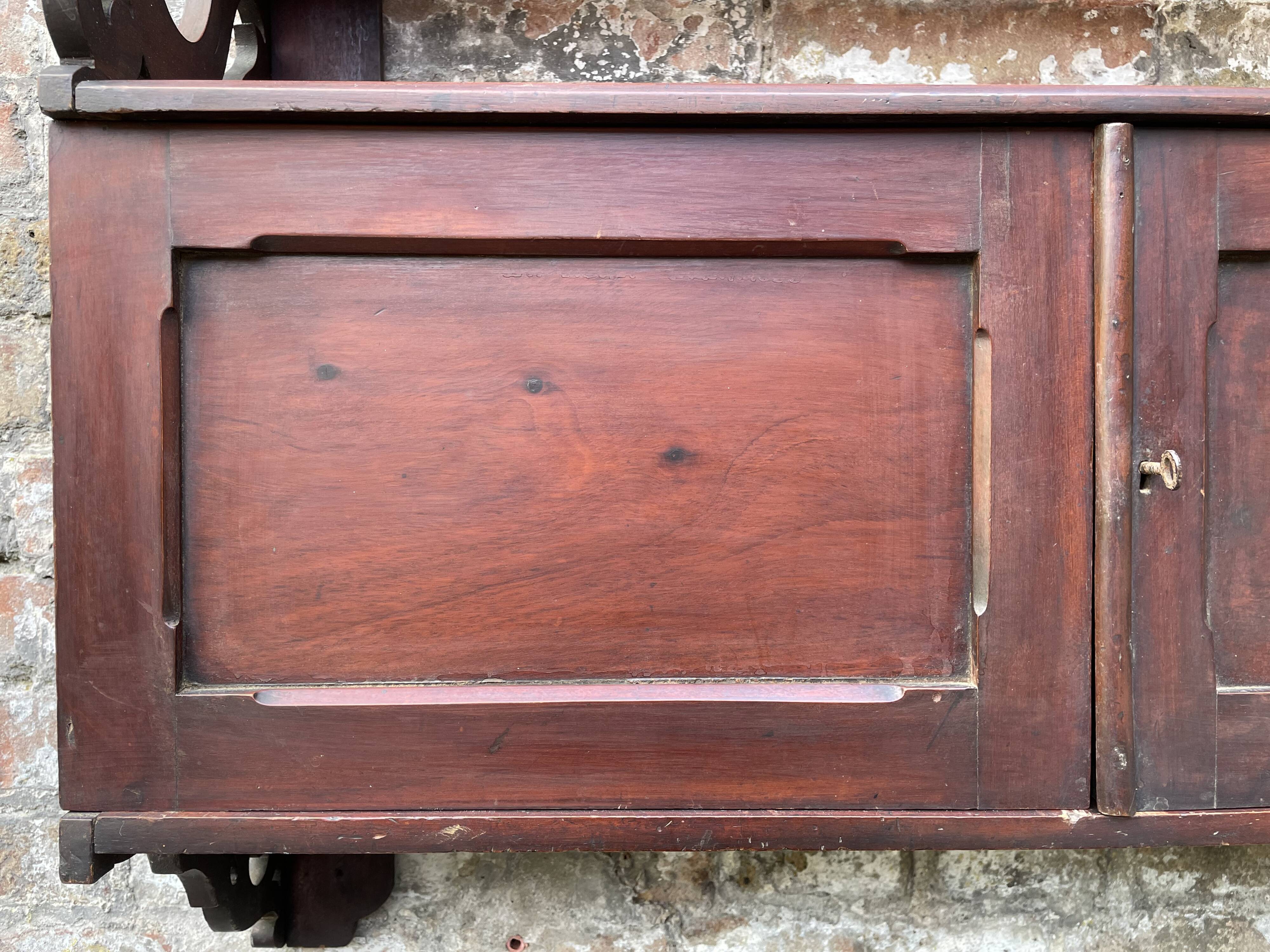 Antique mahogany wall cabinet/shelf