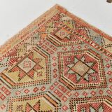 6x10 Pale Red Green Tribal Wool Kilim Rug, 189x300Cm