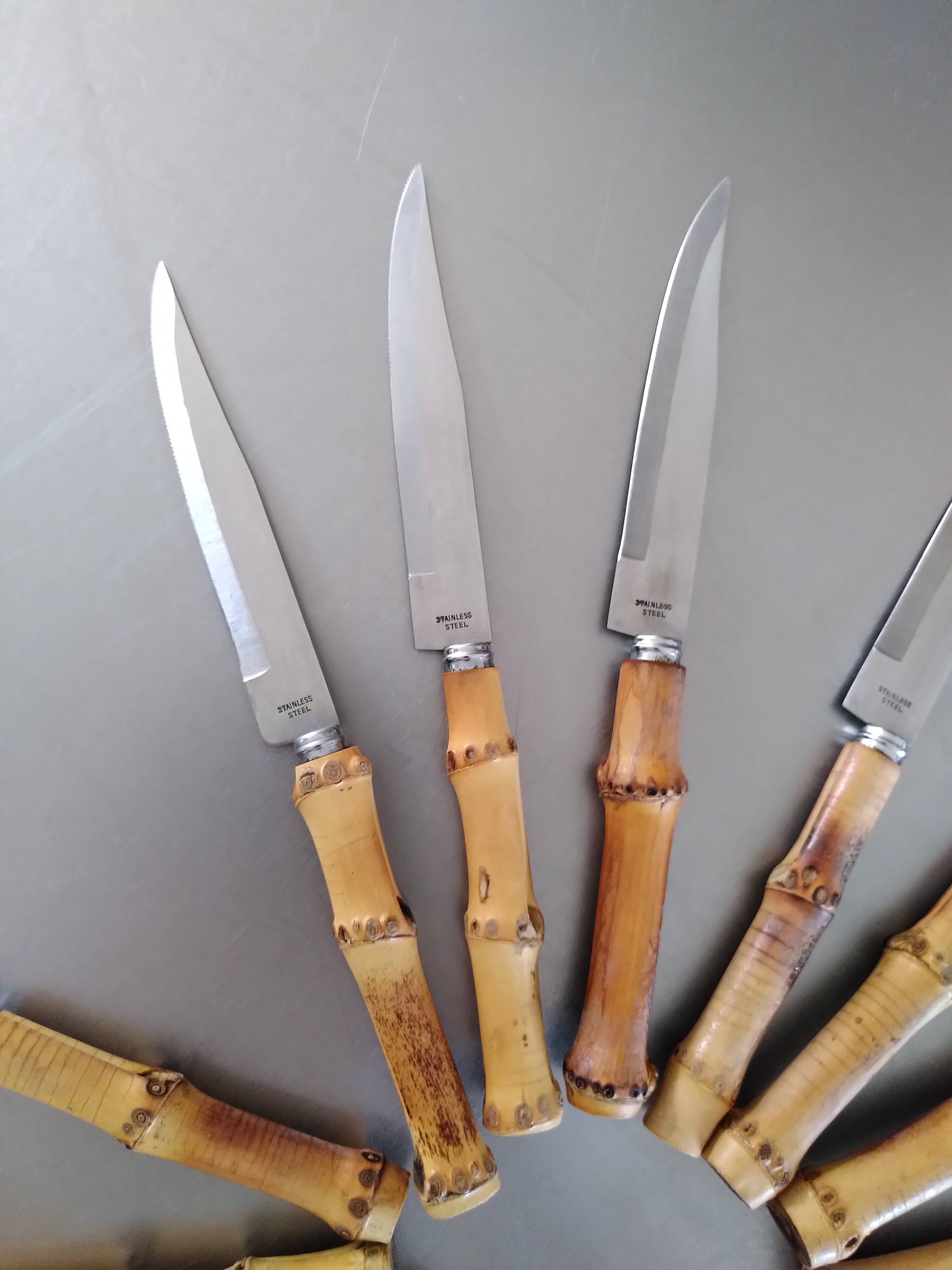 Bamboo and stainless steel cutlery