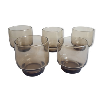 Set of 5 vintage grey glasses