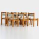 Set of six solid pine vintage mid century modern dining chairs by Danish Thorsø Møbelfabrik, 1960s
