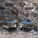 4 iron garden chairs forged