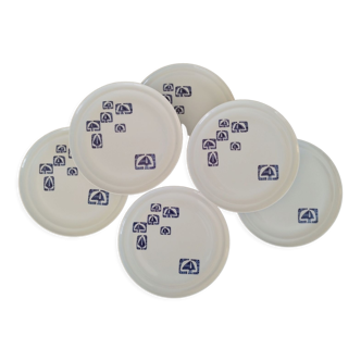 Flat plates in Paris porcelain decor Lima