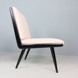 2x 'boomerang' h. mitzlaff, e. schmidt for soloform, bouclé lounge chairs, 1953