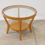 Table basse vitrée entièrement rénovée par Kropacek & Kozelka, 1944