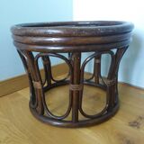 Wicker rattan stool pouf