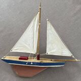 Navigable wooden basin sailboat, toy attributed to the jab granville brand