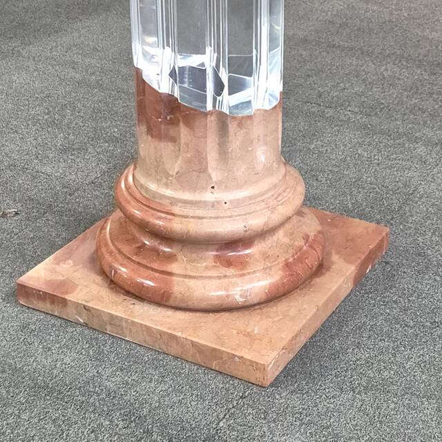 Dinning table by fabianart with 2 doric columns marble & acrylic - italy 1980's