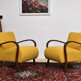 Art deco Armchairs in the style of Halabal, 1930s.