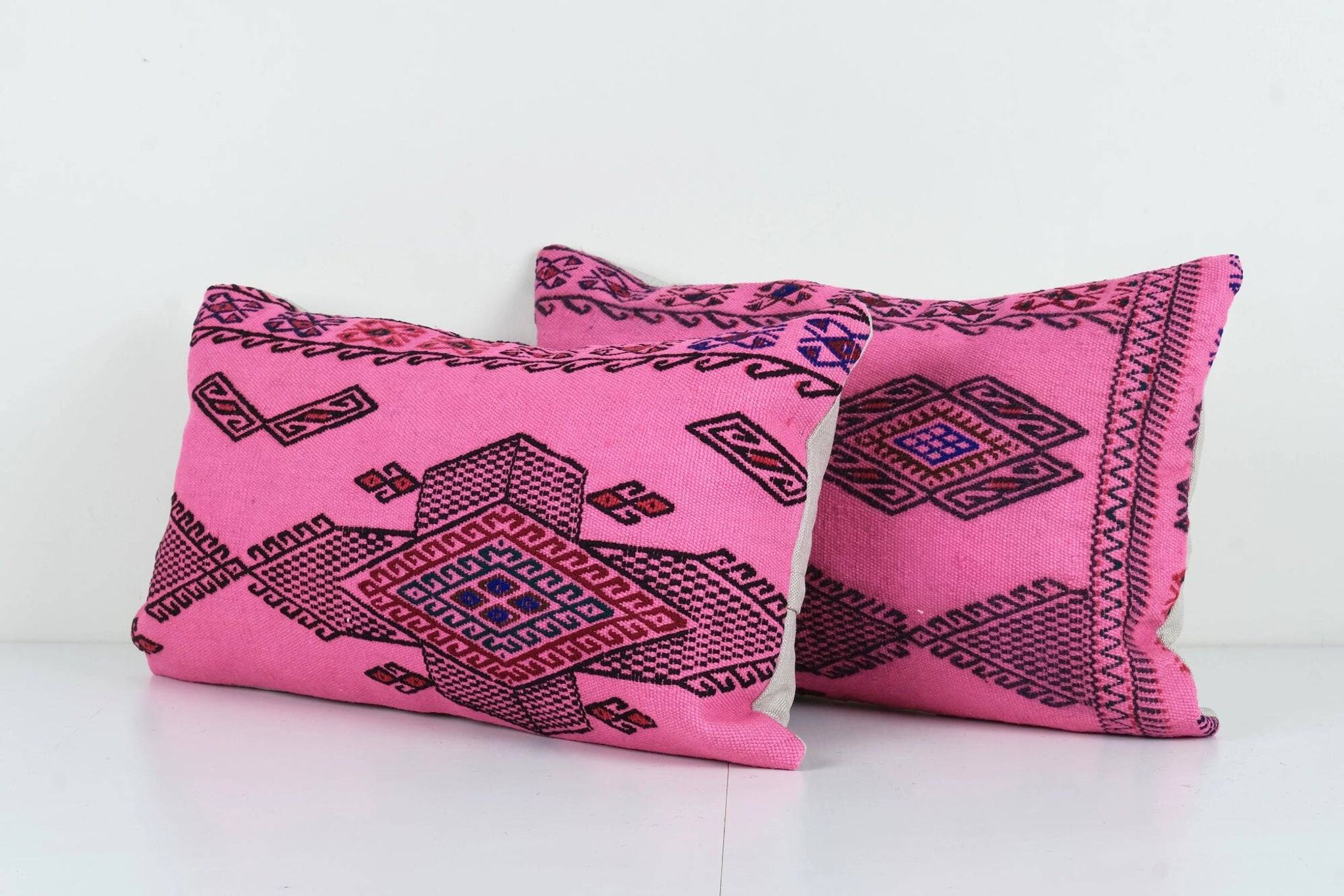 Set of 2 vintage kilim cushion covers 36x61 cm
