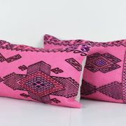 Set of 2 vintage kilim cushion covers 36x61 cm