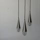 Suspended cascade lamp with 3 glass crystal shades and chrome, 1960s, Germany