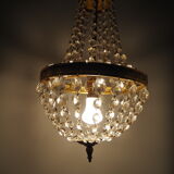 Balloon chandelier with glasses and bronze pampilles