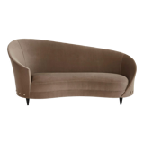 Federico Munari velvet sofa taupe circa 1960