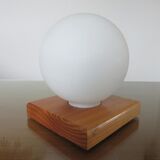 Scandinavian wood and white opaline 70s