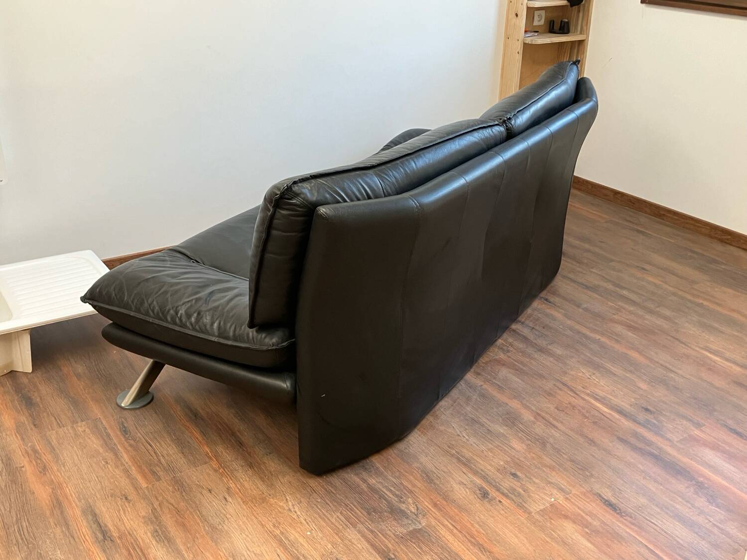 Nicoletti Italian black leather sofa