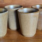 Ensemble de 6 verres gobelets en grès Digoin