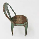 Set of 4 Vintage green Model A Chairs from Tolix, France, 1950s