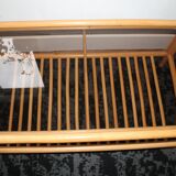 Table low vintage 70' rattan