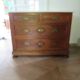 Louis Philippe style chest of drawers with 4 drawers in solid walnut and marble, 1900-1950.