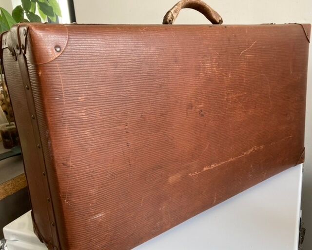 Old brown suitcase