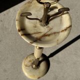 Marble and brass standing ashtray H74 D17