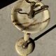 Marble and brass standing ashtray H74 D17