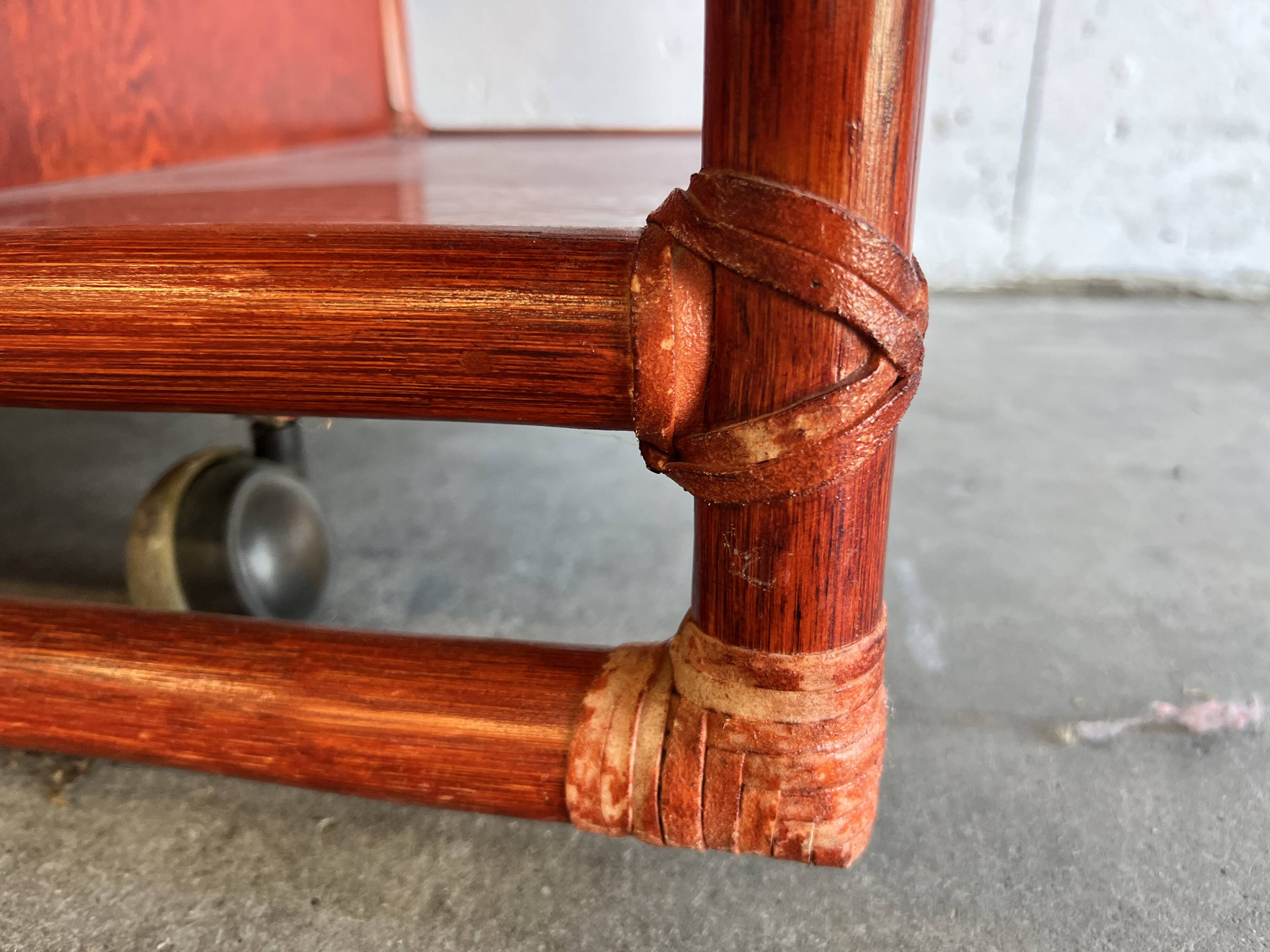 Lydia Levi coral red for McGuire Bar Cart