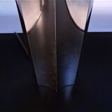 Set of 2 Brutalist Sculptural Chromed Metal Table Lamps, Italy 1960s