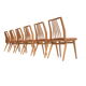 Lot de 6 chaises en velours rose fabriqué dans les années 60