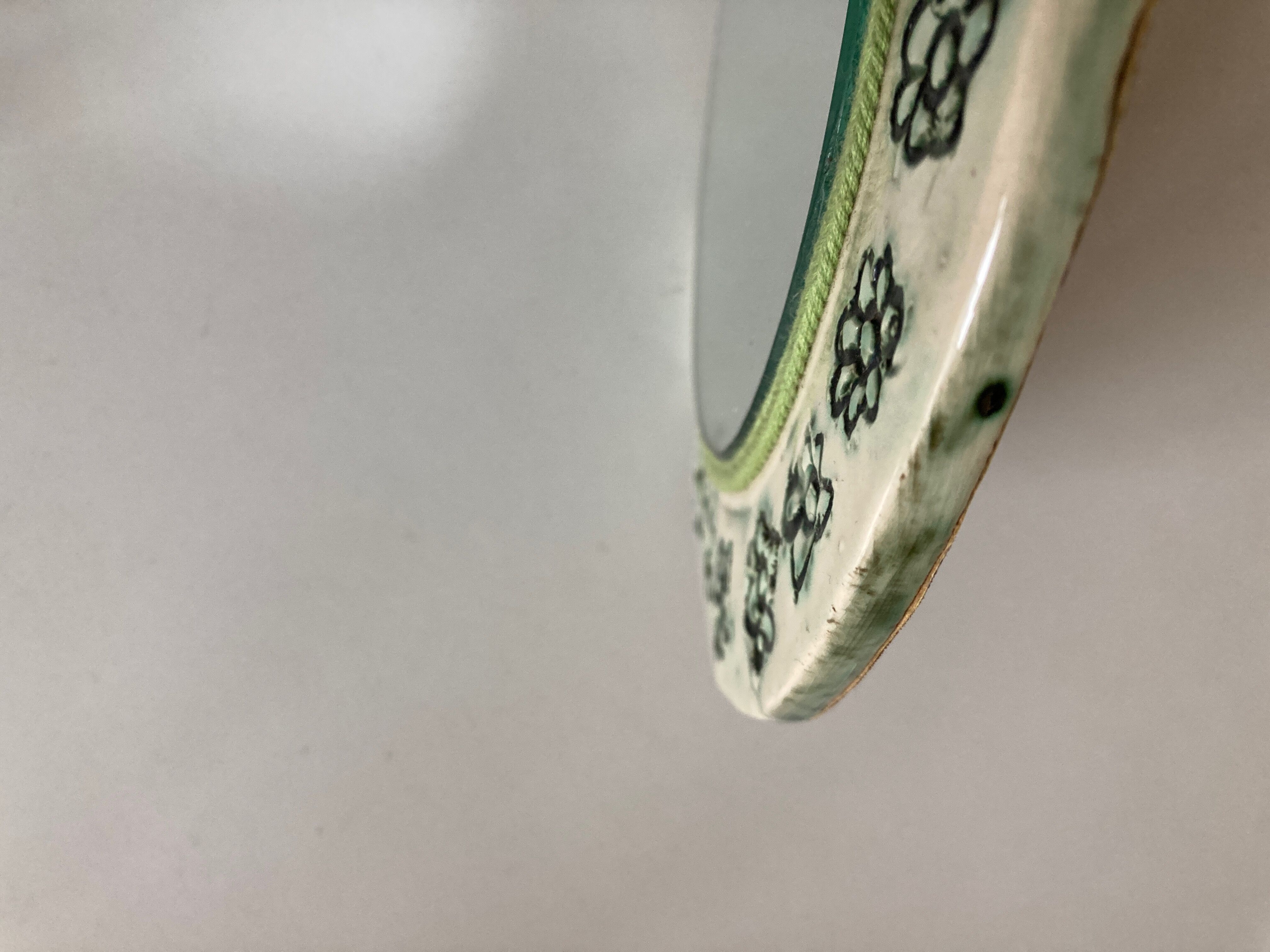 Incised ceramic mirror with flowers 1960