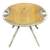 Rattan pedestal table from the 60s