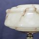 1940s Pair of Italian Restored Brass Table Lamps with Glass Shades