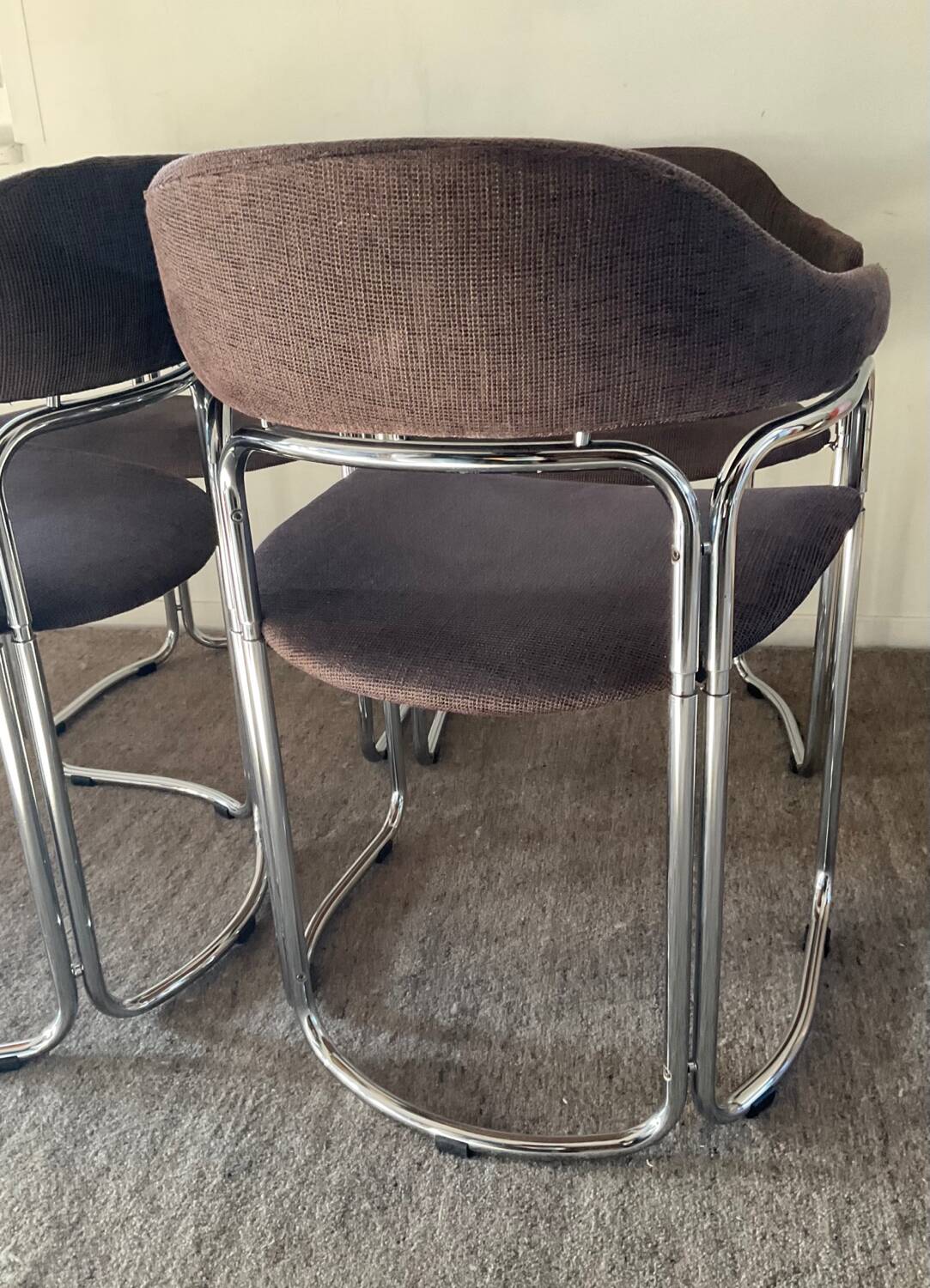 Series of 4 Italian armchairs by Otto Gerdau 1970s