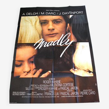 Original cinema poster "Madly" Alain Delon 120x160 cm 1970