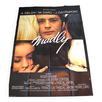 Affiche cinéma originale "Madly" Alain Delon 120x160 cm 1970