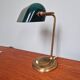 Banker's lamp in brass and green opaline, 1930s