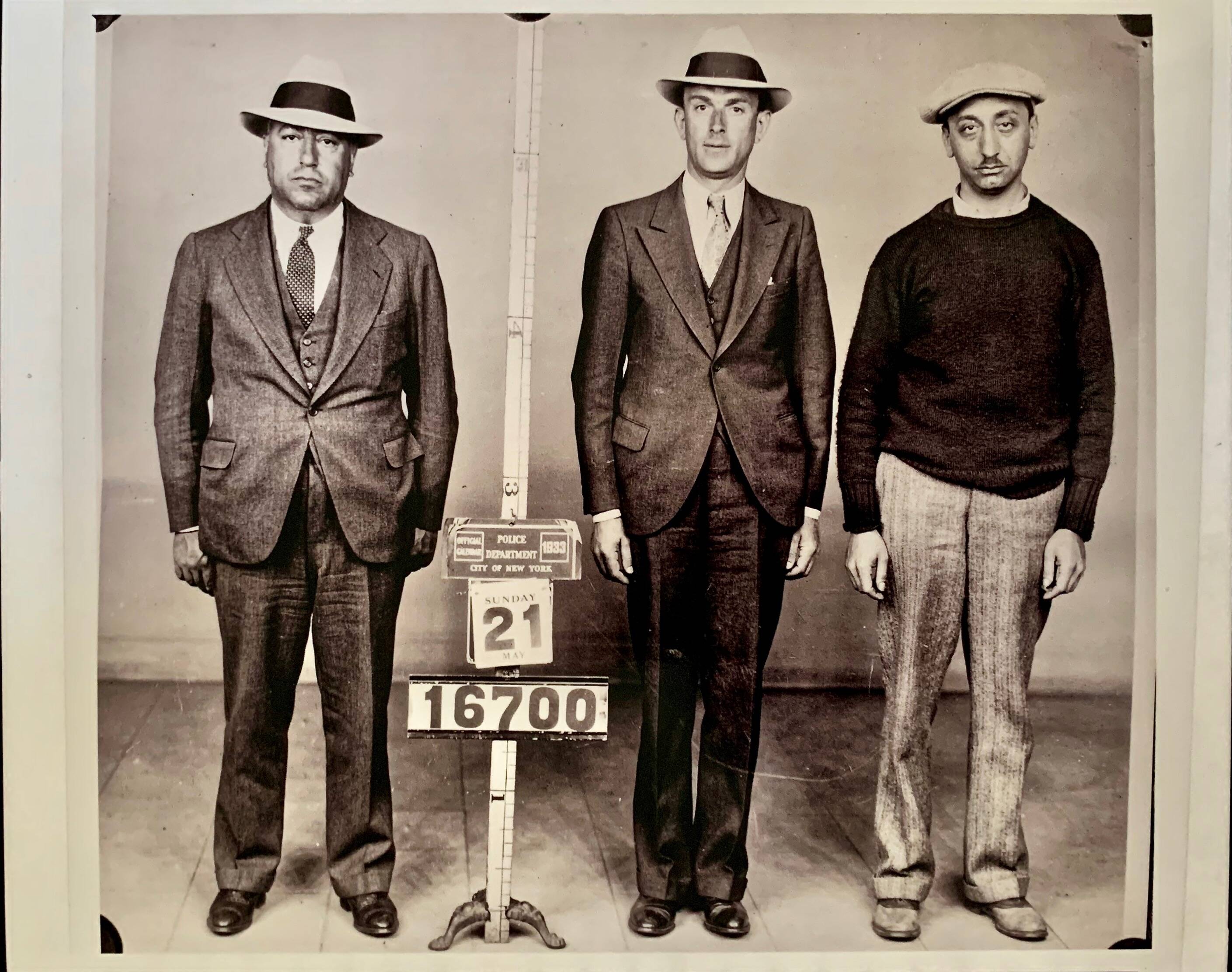 NYC Police Department 1933 Waxey Gordon, Hymie Pincus, Albert Aront