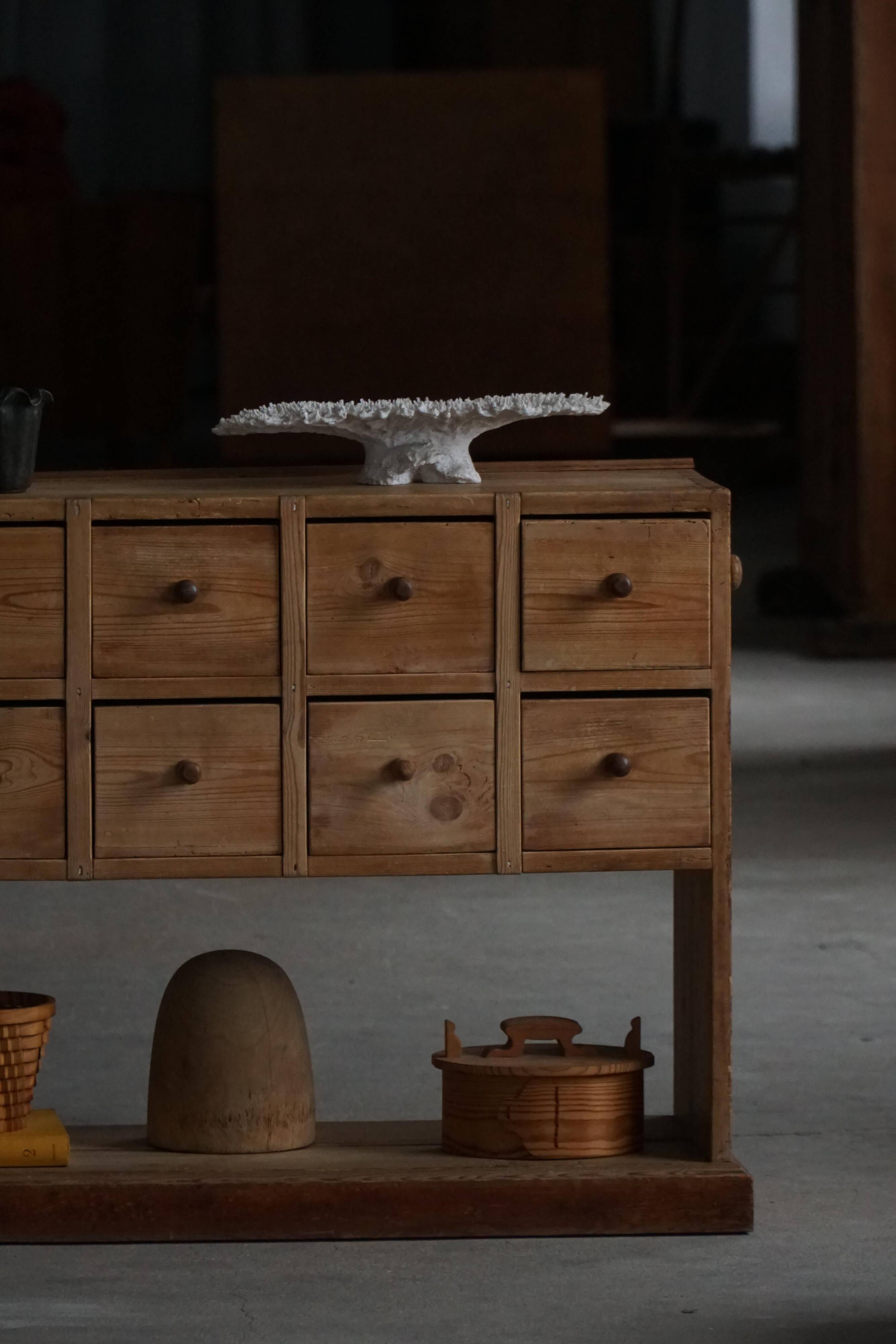 Danish apothecary cabinet in antique pine from the 19th century / Console, 1850–1880s