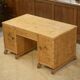 English desk in birch veneer with bee pattern marquetry from the 1950s.
