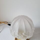 Art deco lamp in bronze and frosted glass