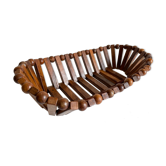 Vintage turned wooden table basket