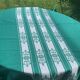 Nappe Helena Biarritz, made in france, linge basque, verte avec des broderies blanche, Vintage